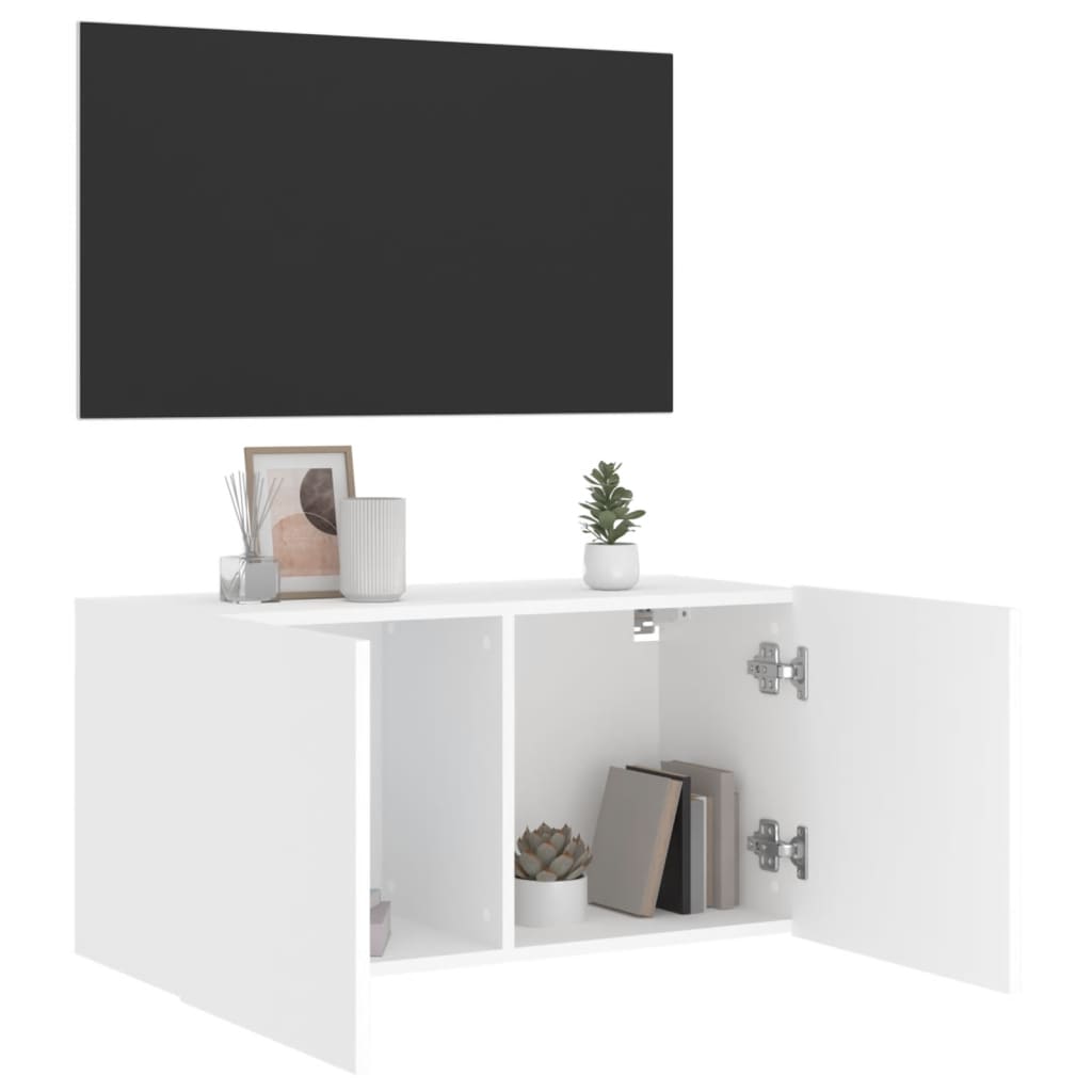 vidaXL Comodă TV de perete, alb, 80x30x41 cm vidaXL Comodă TV de perete, alb, 80x30x41 cm