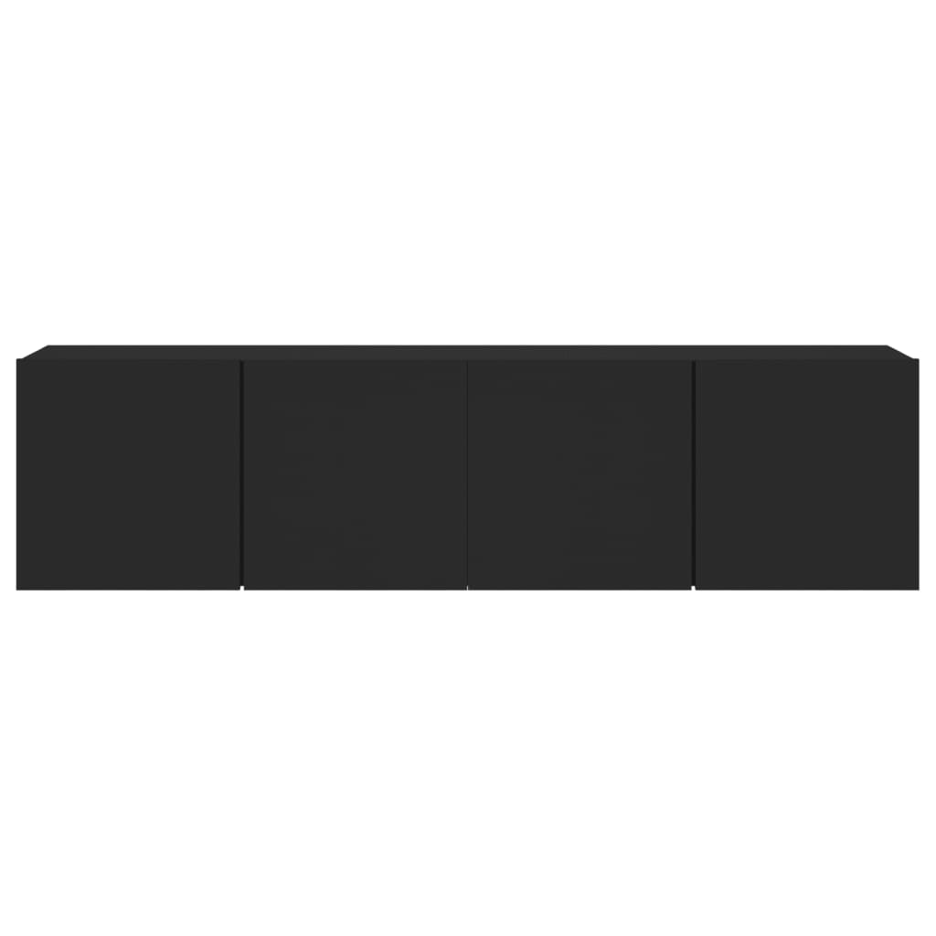 vidaXL Comodă TV de perete, 2 buc. negru, 80x30x41 cm vidaXL Comodă TV de perete, 2 buc. negru, 80x30x41 cm