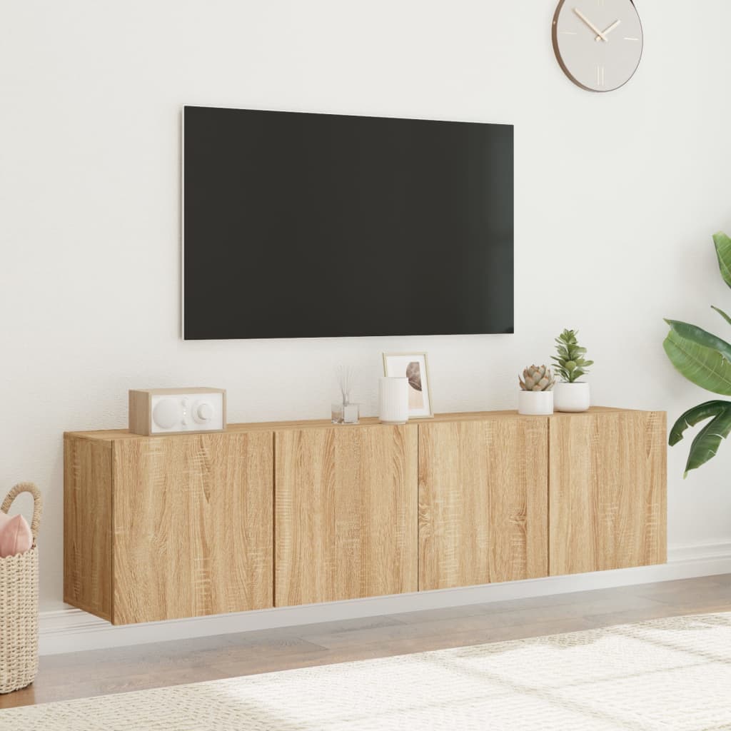 vidaXL Comodă TV de perete, 2 buc. stejar sonoma, 80x30x41 cm vidaXL Comodă TV de perete, 2 buc. stejar sonoma, 80x30x41 cm