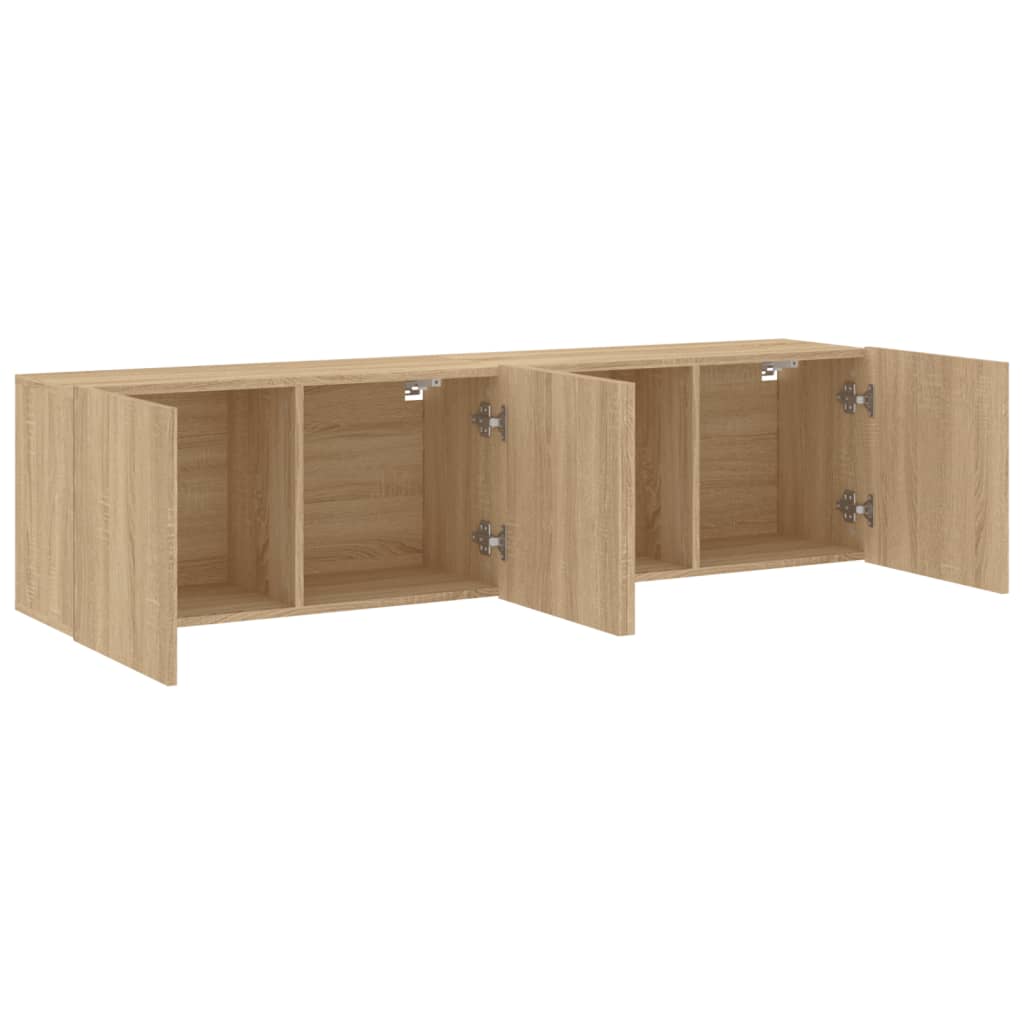 vidaXL Comodă TV de perete, 2 buc. stejar sonoma, 80x30x41 cm vidaXL Comodă TV de perete, 2 buc. stejar sonoma, 80x30x41 cm
