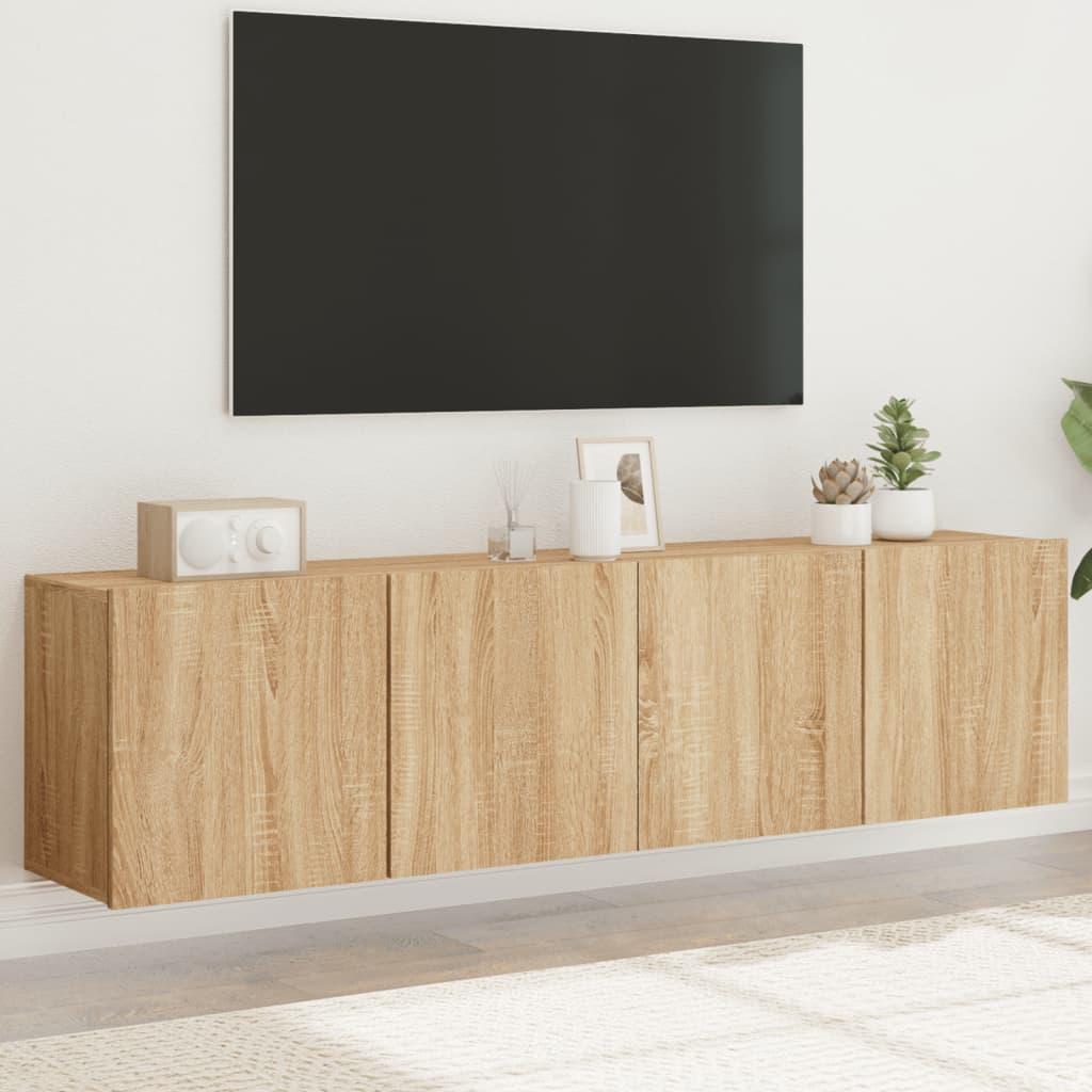 vidaXL Comodă TV de perete, 2 buc. stejar sonoma, 80x30x41 cm vidaXL Comodă TV de perete, 2 buc. stejar sonoma, 80x30x41 cm
