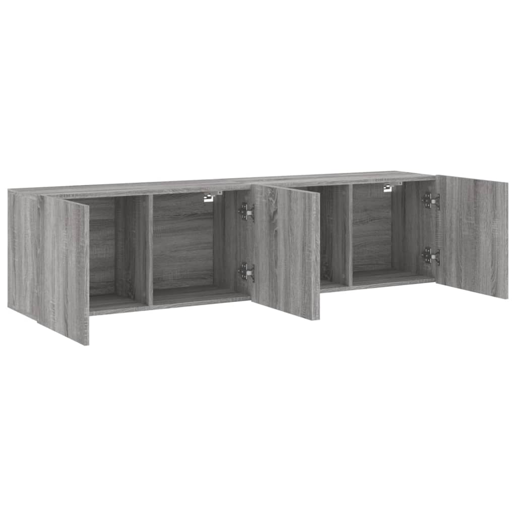 vidaXL Comodă TV de perete, 2 buc. gri sonoma, 80x30x41 cm vidaXL Comodă TV de perete, 2 buc. gri sonoma, 80x30x41 cm
