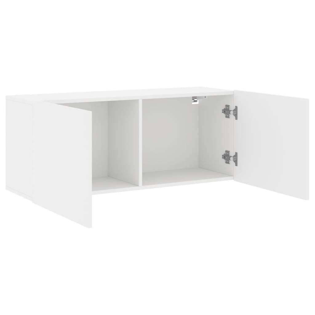 vidaXL Comodă TV de perete, alb, 100x30x41 cm