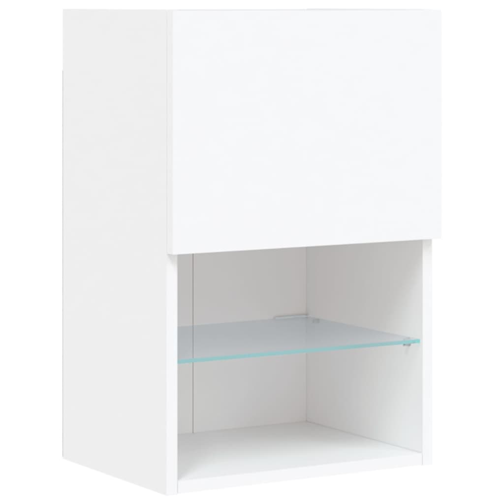 vidaXL Comodă TV cu lumini LED, alb, 40,5x30x60 cm vidaXL Comodă TV cu lumini LED, alb, 40,5x30x60 cm
