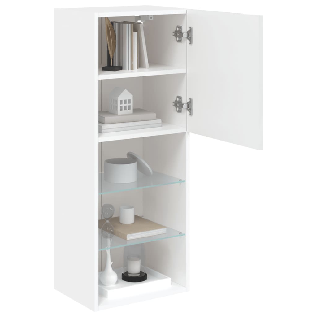 vidaXL Comodă TV cu lumini LED, alb, 40,5x30x102 cm vidaXL Comodă TV cu lumini LED, alb, 40,5x30x102 cm