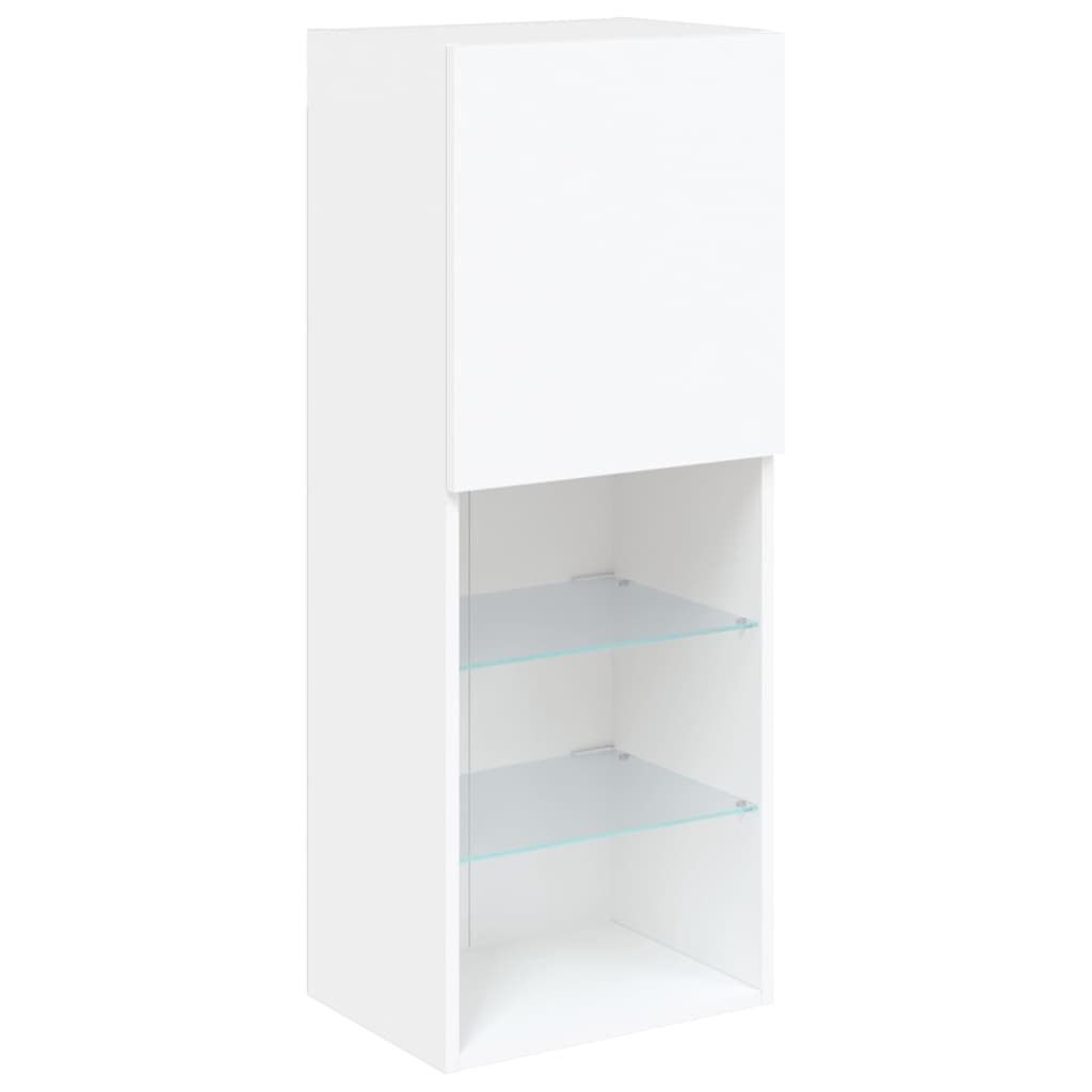 vidaXL Comodă TV cu lumini LED, alb, 40,5x30x102 cm vidaXL Comodă TV cu lumini LED, alb, 40,5x30x102 cm