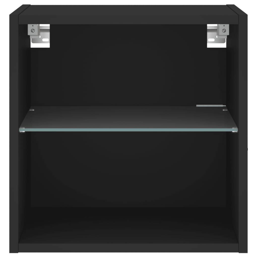 vidaXL Noptieră cu lumini LED montată pe perete, negru