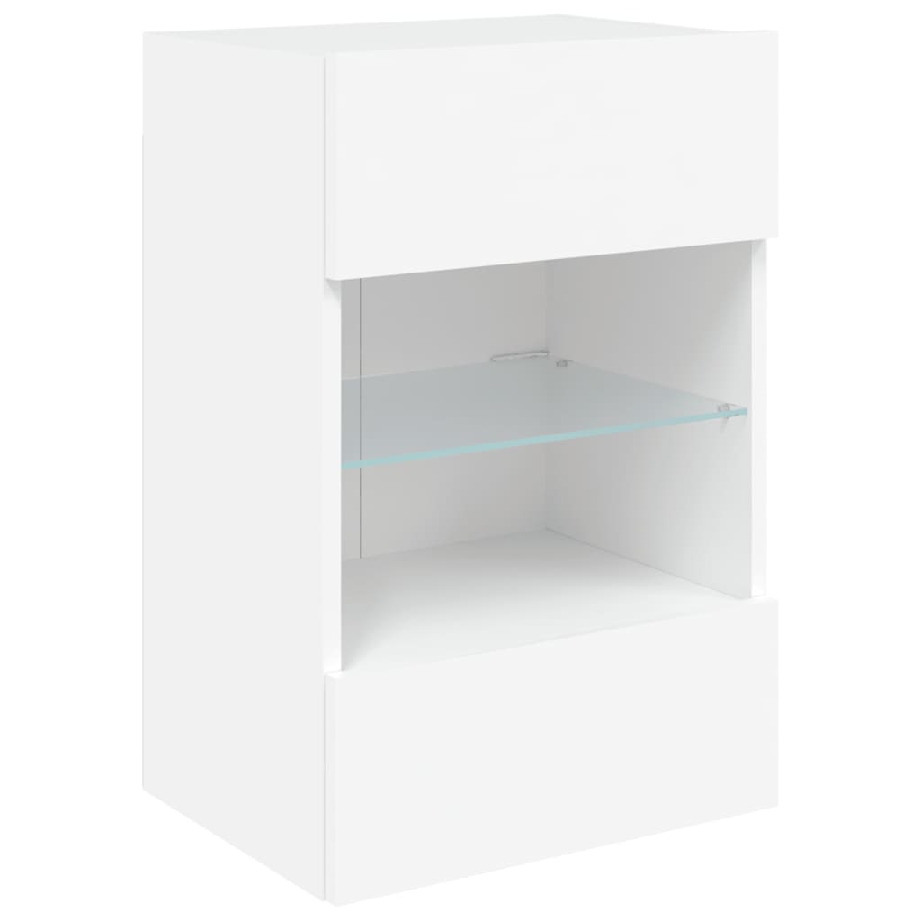 vidaXL Comodă TV de perete cu lumini LED, alb, 40x30x60,5 cm vidaXL Comodă TV de perete cu lumini LED, alb, 40x30x60,5 cm