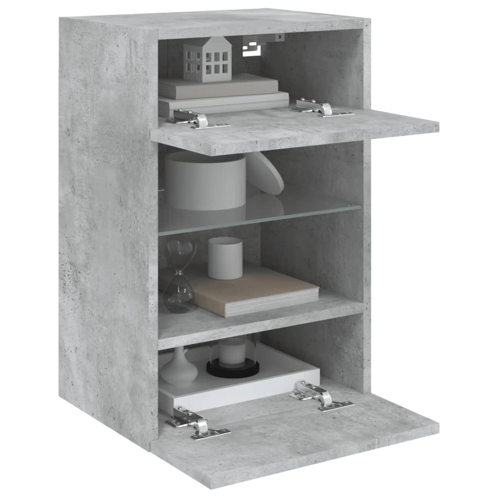 vidaXL Comodă TV de perete cu lumini LED, gri beton, 40x30x60,5 cm vidaXL Comodă TV de perete cu lumini LED, gri beton, 40x30x60,5 cm