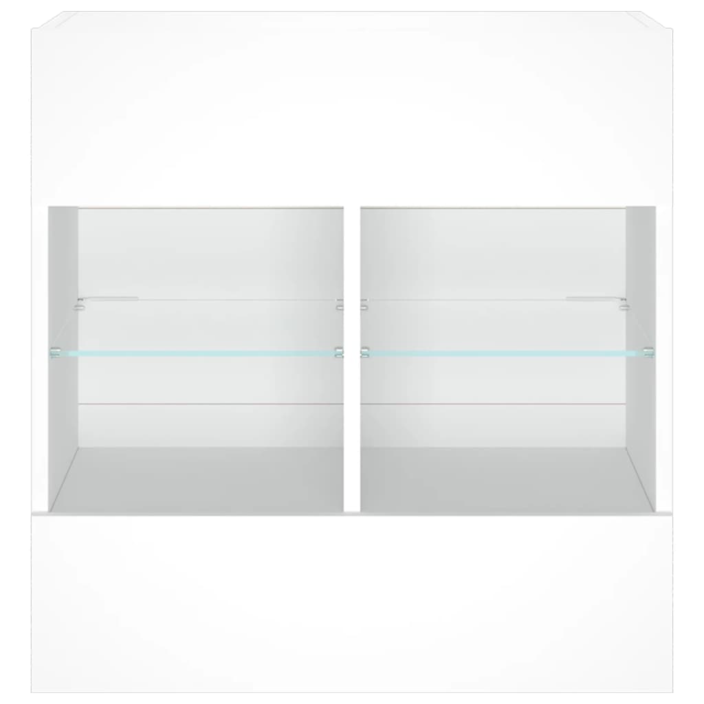 vidaXL Comodă TV de perete cu lumini LED, alb, 58,5x30x60,5 cm vidaXL Comodă TV de perete cu lumini LED, alb, 58,5x30x60,5 cm