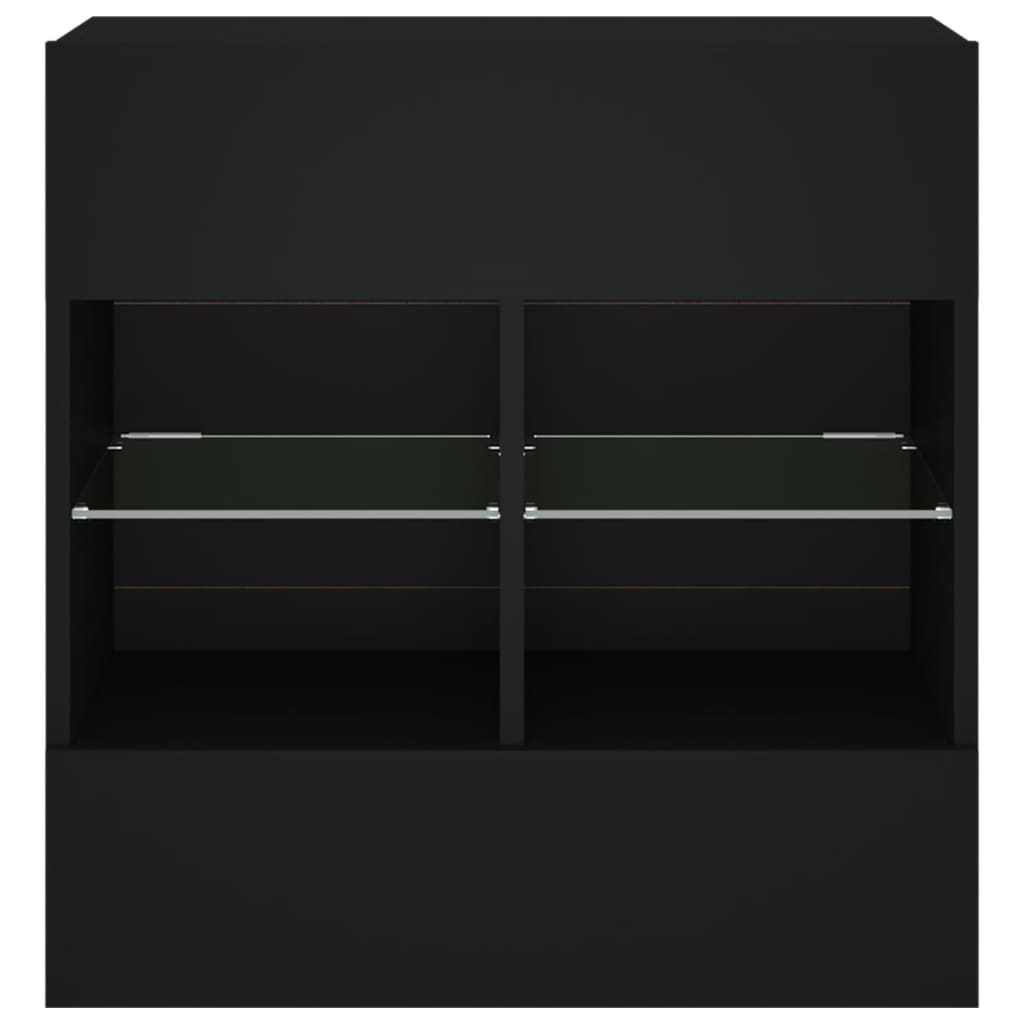 vidaXL Comodă TV de perete cu lumini LED, negru, 58,5x30x60,5 cm vidaXL Comodă TV de perete cu lumini LED, negru, 58,5x30x60,5 cm