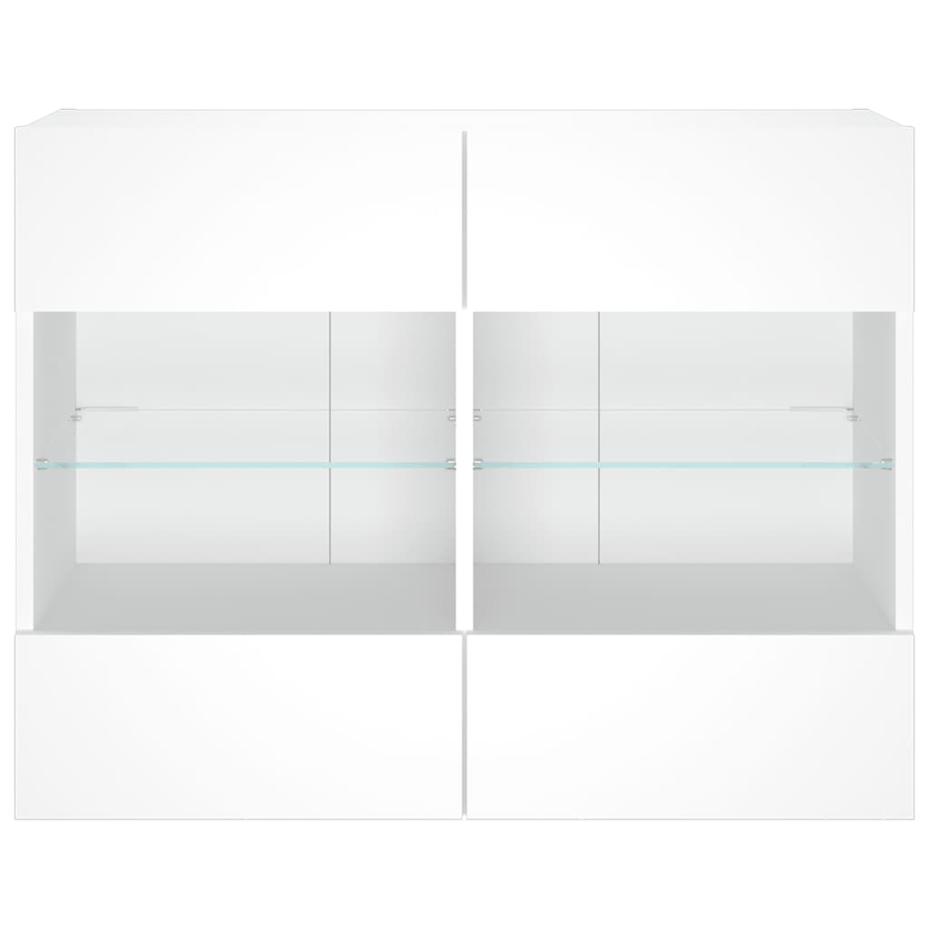 vidaXL Comodă TV de perete cu lumini LED, alb, 78,5x30x60,5 cm vidaXL Comodă TV de perete cu lumini LED, alb, 78,5x30x60,5 cm