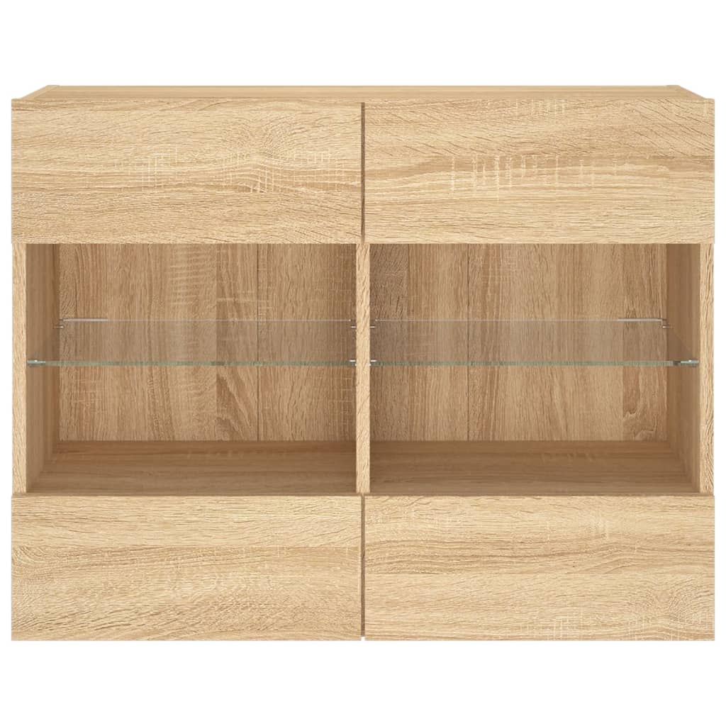 vidaXL Comodă TV de perete cu LED, stejar sonoma, 78,5x30x60,5 cm vidaXL Comodă TV de perete cu LED, stejar sonoma, 78,5x30x60,5 cm