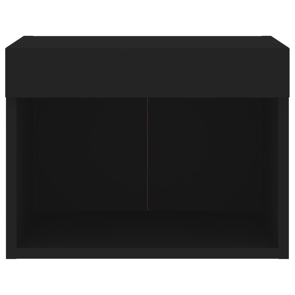vidaXL Noptieră cu lumini LED montată pe perete, negru vidaXL Noptieră cu lumini LED montată pe perete, negru