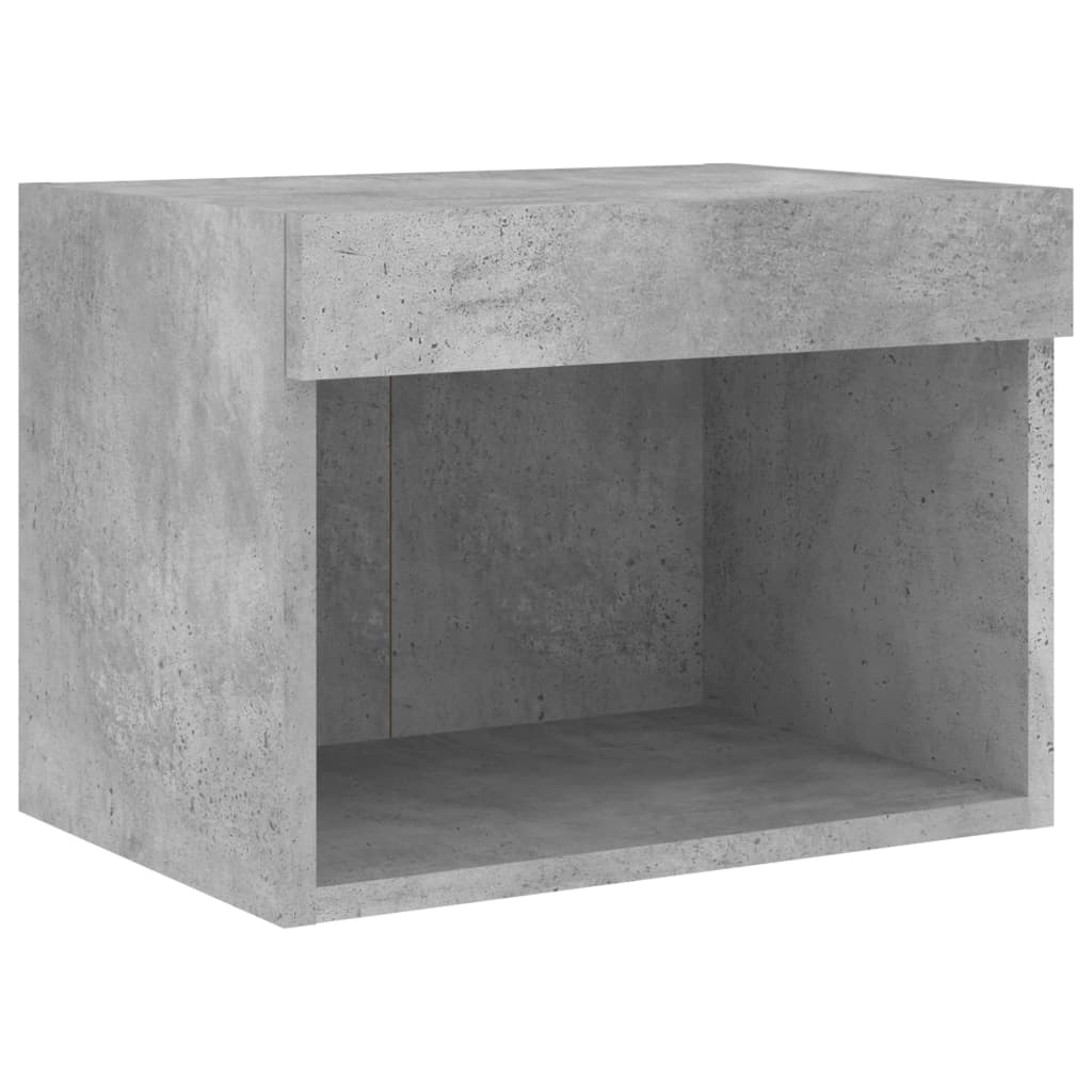 vidaXL Noptieră cu lumini LED montată pe perete, gri beton