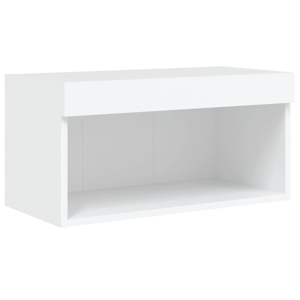 vidaXL Comodă TV cu lumini LED, alb, 60x30x30 cm vidaXL Comodă TV cu lumini LED, alb, 60x30x30 cm