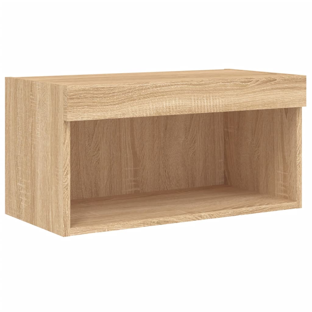 vidaXL Comodă TV cu lumini LED, stejar sonoma, 60x30x30 cm