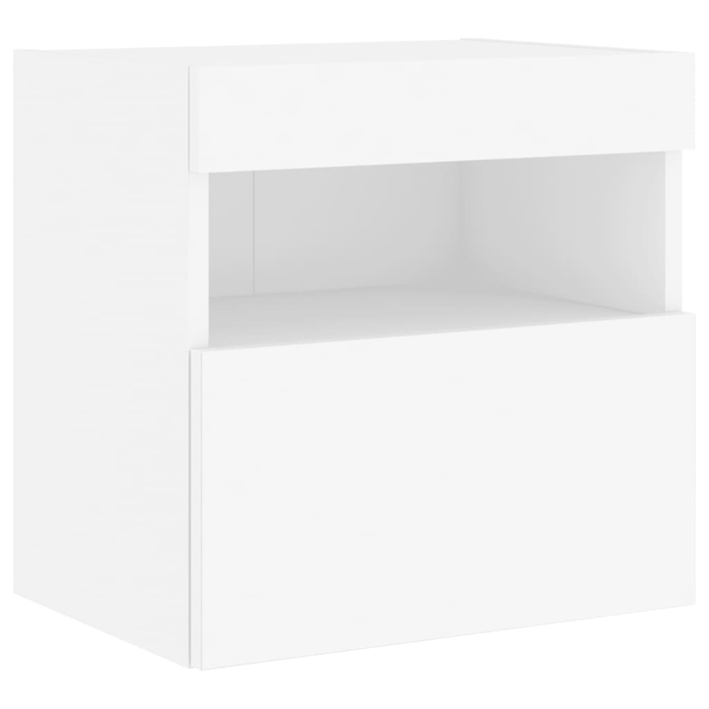 vidaXL Comodă TV de perete cu lumini LED, alb, 40x30x40 cm vidaXL Comodă TV de perete cu lumini LED, alb, 40x30x40 cm