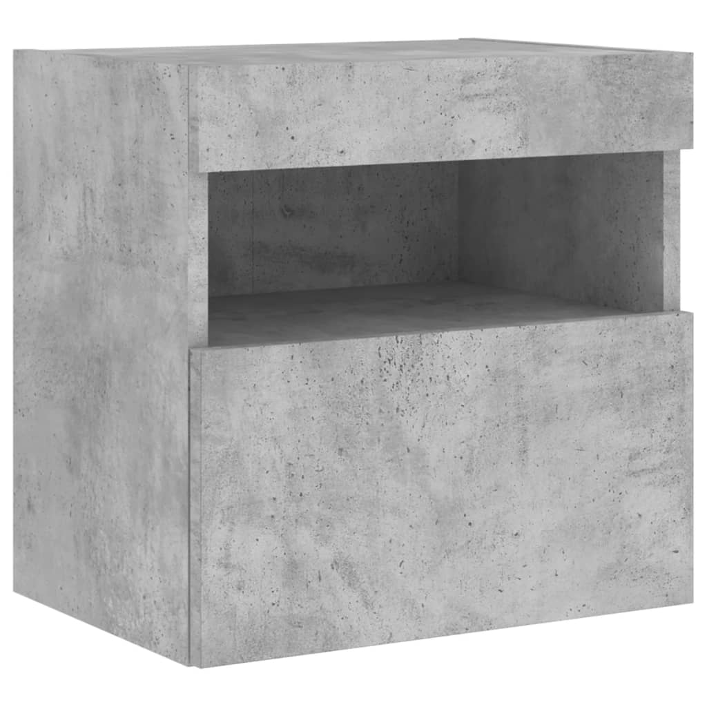 vidaXL Comodă TV de perete cu lumini LED, gri beton, 40x30x40 cm vidaXL Comodă TV de perete cu lumini LED, gri beton, 40x30x40 cm