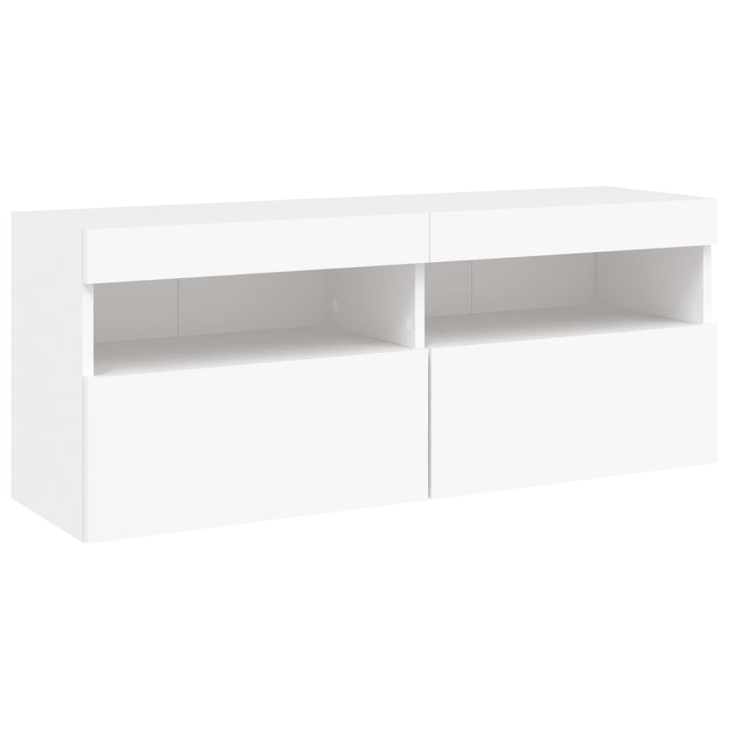 vidaXL Comodă TV de perete cu lumini LED, alb, 100x30x40 cm vidaXL Comodă TV de perete cu lumini LED, alb, 100x30x40 cm