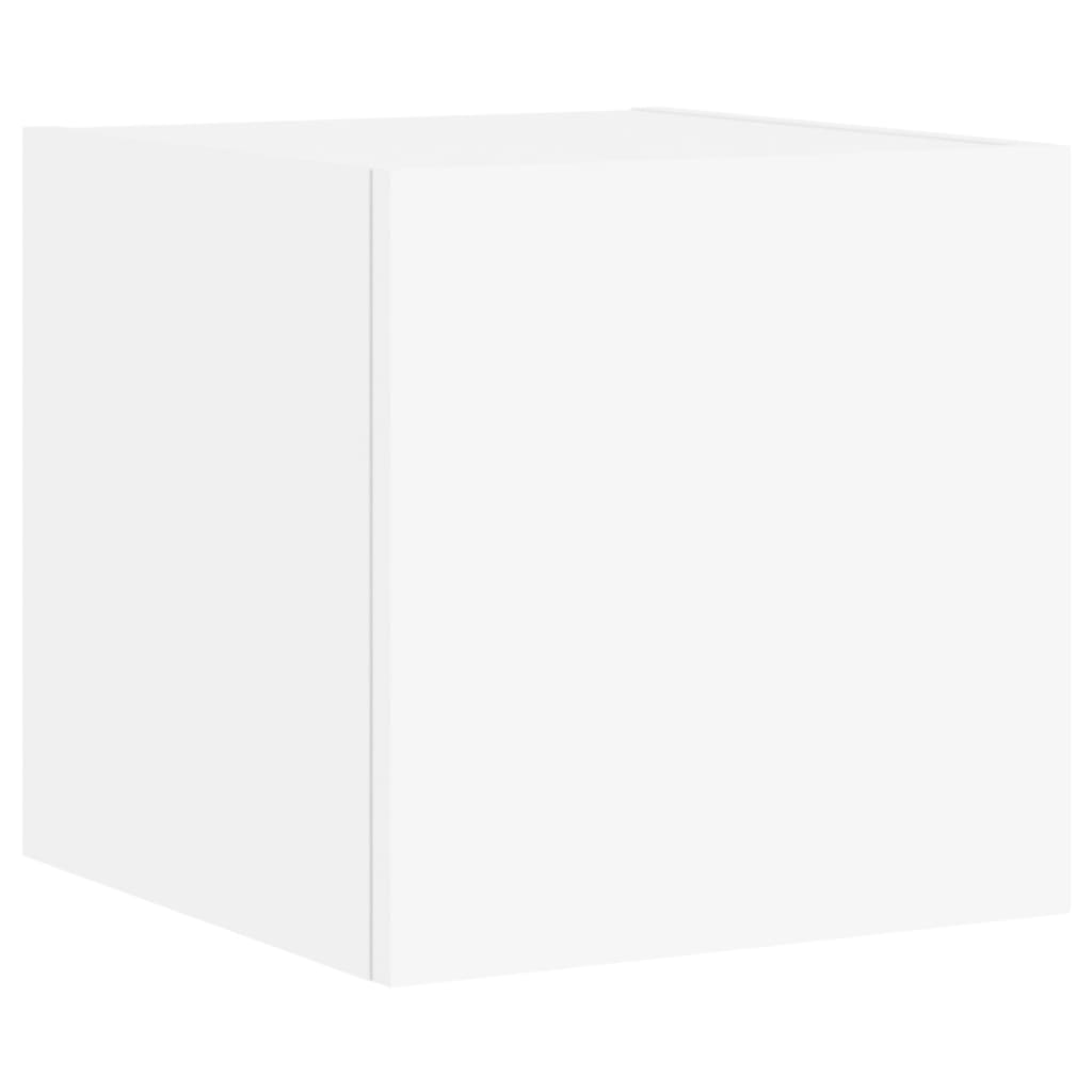 vidaXL Comodă TV de perete cu lumini LED, alb, 30,5x35x30 cm vidaXL Comodă TV de perete cu lumini LED, alb, 30,5x35x30 cm