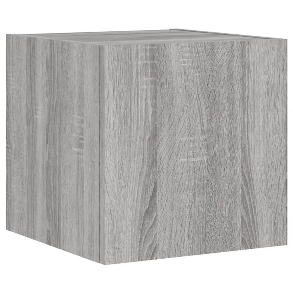 vidaXL Comodă TV de perete cu lumini LED, gri sonoma, 30,5x35x30 cm vidaXL Comodă TV de perete cu lumini LED, gri sonoma, 30,5x35x30 cm