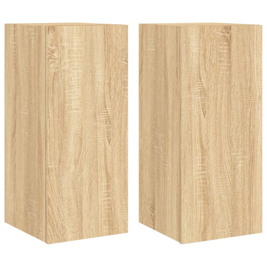 vidaXL Comodă TV de perete cu LED, 2 buc. stejar sonoma, 30,5x35x70 cm vidaXL Comodă TV de perete cu LED, 2 buc. stejar sonoma, 30,5x35x70 cm