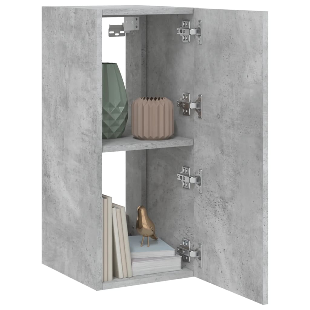 vidaXL Comodă TV de perete cu lumini LED, gri beton, 30,5x35x70 cm vidaXL Comodă TV de perete cu lumini LED, gri beton, 30,5x35x70 cm