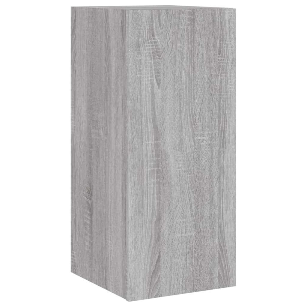 vidaXL Comodă TV de perete cu lumini LED, gri sonoma, 30,5x35x70 cm vidaXL Comodă TV de perete cu lumini LED, gri sonoma, 30,5x35x70 cm