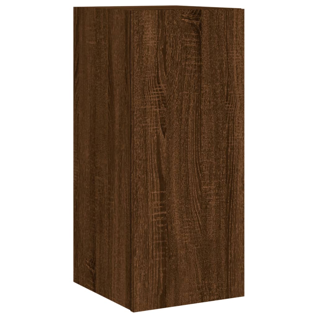 vidaXL Comodă TV de perete cu lumini LED, stejar maro, 30,5x35x70 cm vidaXL Comodă TV de perete cu lumini LED, stejar maro, 30,5x35x70 cm