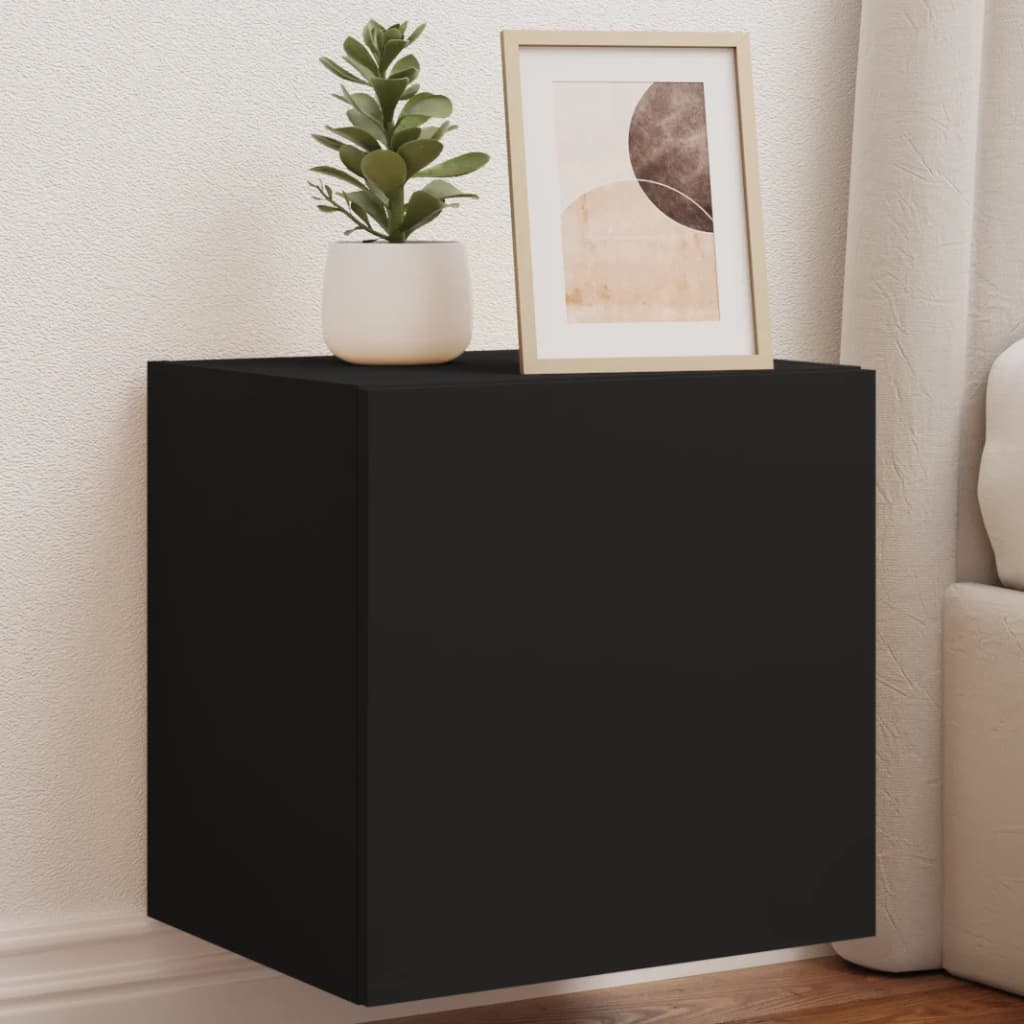 vidaXL Comodă TV de perete cu lumini LED, negru, 40,5x35x40 cm vidaXL Comodă TV de perete cu lumini LED, negru, 40,5x35x40 cm