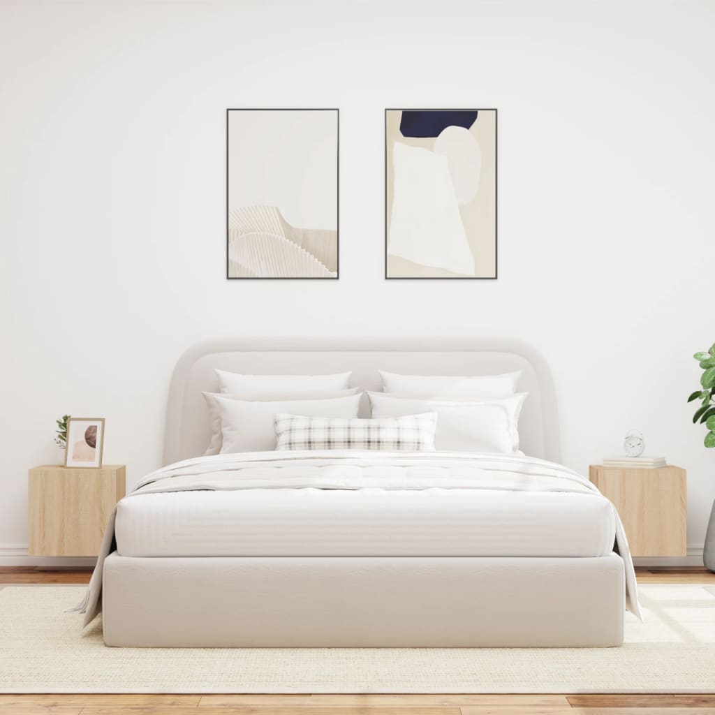 vidaXL Comodă TV de perete cu LED, 2 buc. stejar sonoma, 40,5x35x40 cm vidaXL Comodă TV de perete cu LED, 2 buc. stejar sonoma, 40,5x35x40 cm