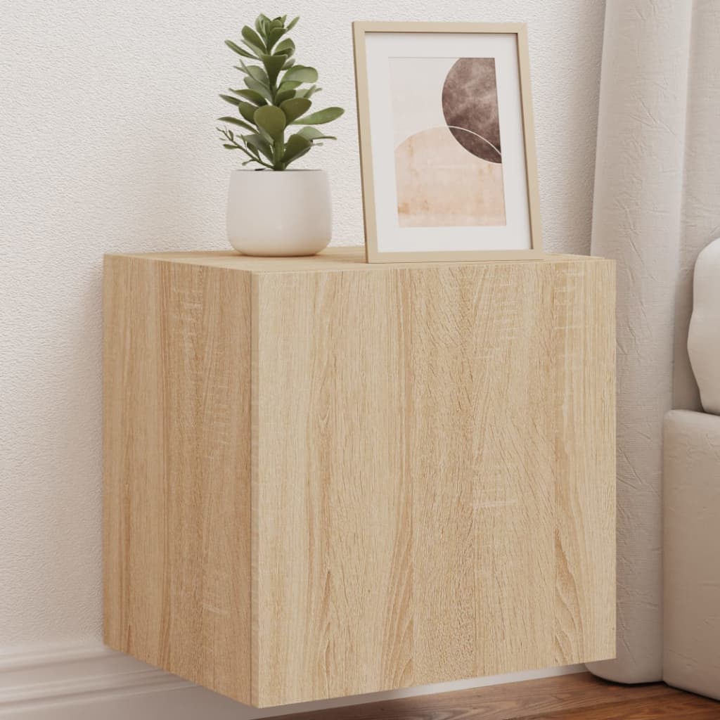 vidaXL Comodă TV de perete cu LED, 2 buc. stejar sonoma, 40,5x35x40 cm vidaXL Comodă TV de perete cu LED, 2 buc. stejar sonoma, 40,5x35x40 cm