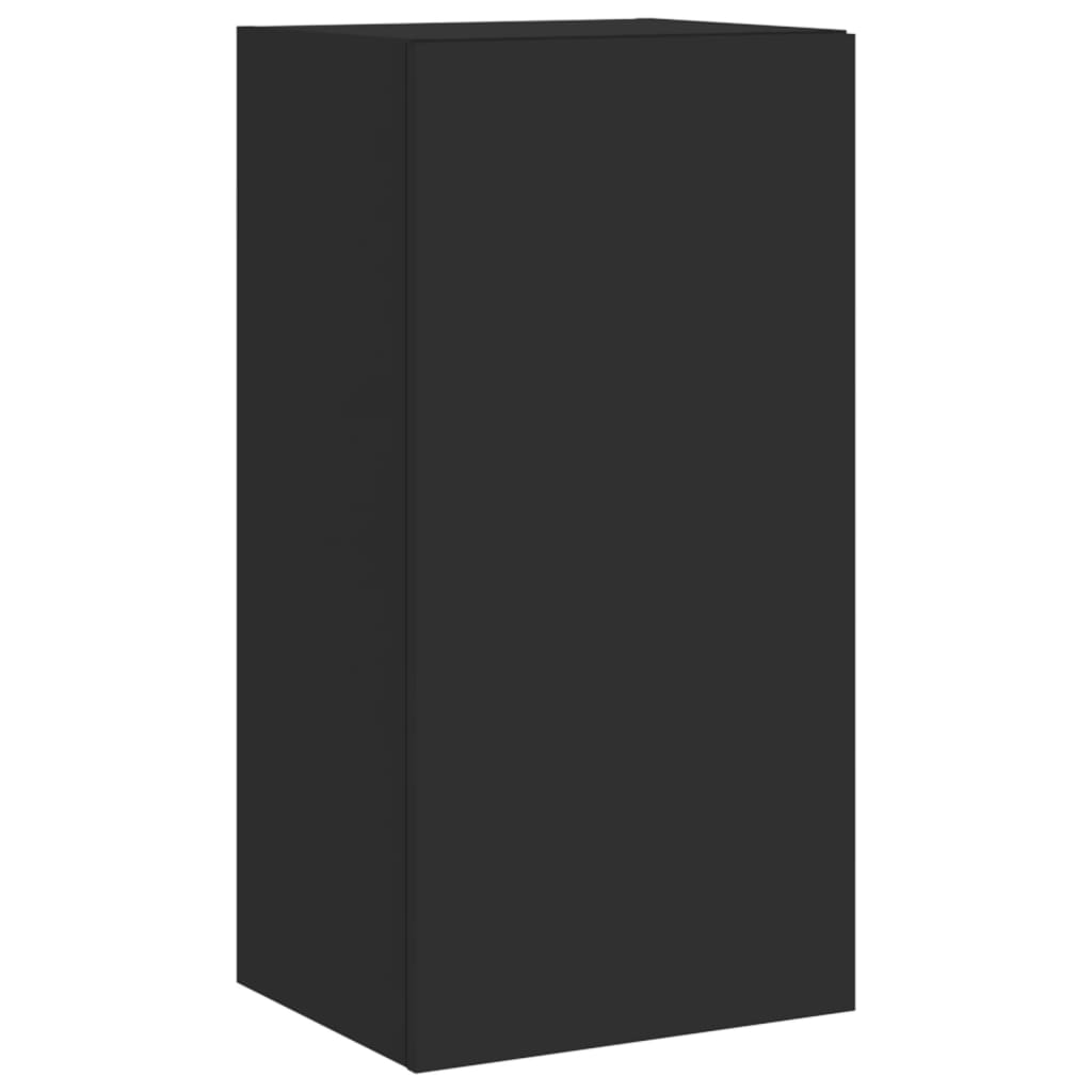 vidaXL Comodă TV de perete cu lumini LED, negru, 40,5x35x80 cm vidaXL Comodă TV de perete cu lumini LED, negru, 40,5x35x80 cm