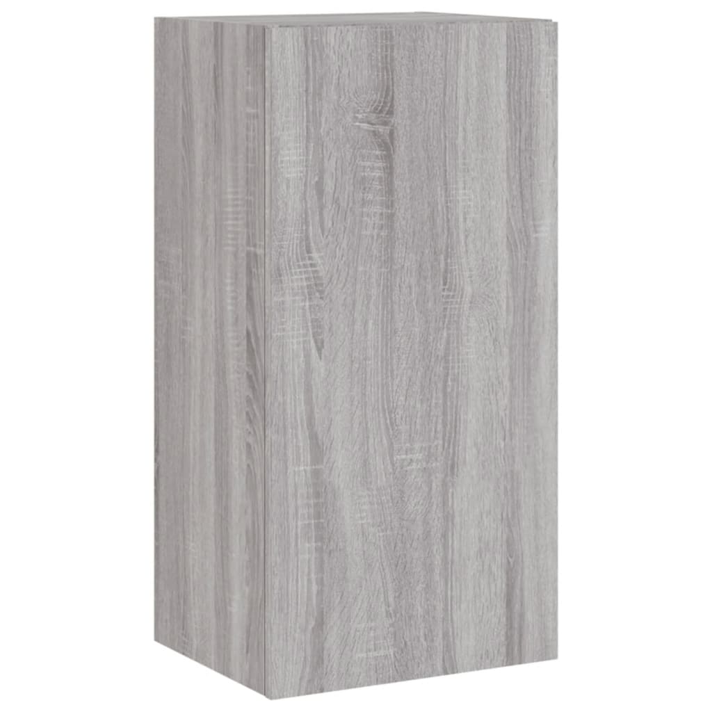 vidaXL Comodă TV de perete cu lumini LED, gri sonoma, 40,5x35x80 cm vidaXL Comodă TV de perete cu lumini LED, gri sonoma, 40,5x35x80 cm