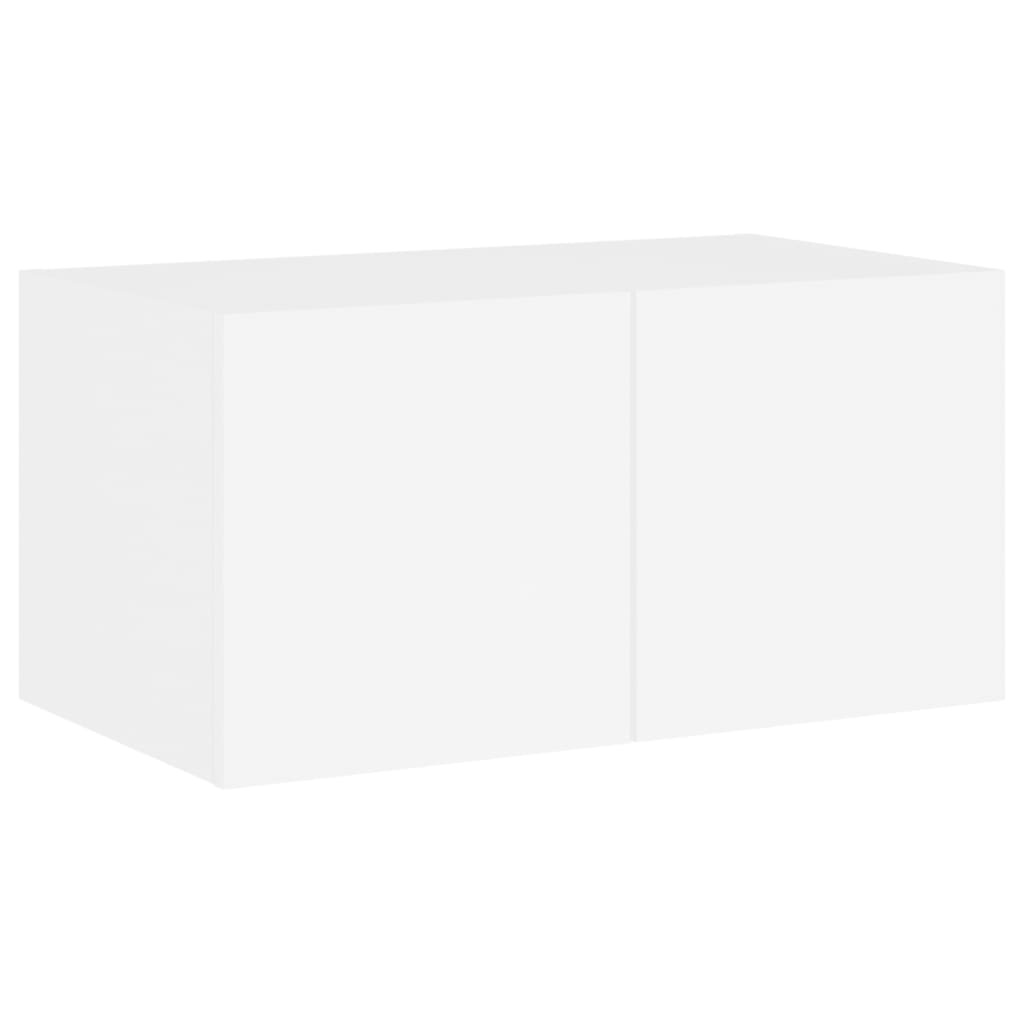 vidaXL Comodă TV de perete cu lumini LED, alb, 60x35x31 cm vidaXL Comodă TV de perete cu lumini LED, alb, 60x35x31 cm