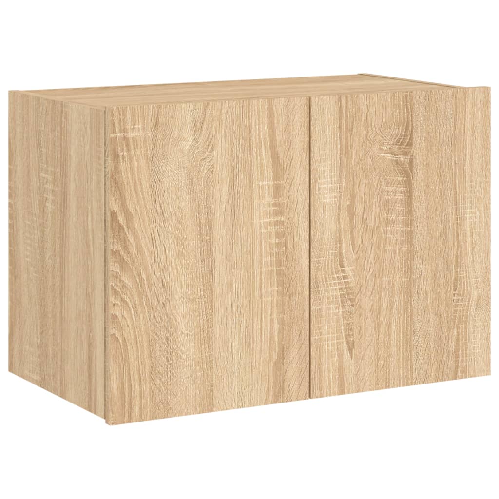 vidaXL Comodă TV de perete cu lumini LED, stejar sonoma, 60x35x41 cm vidaXL Comodă TV de perete cu lumini LED, stejar sonoma, 60x35x41 cm