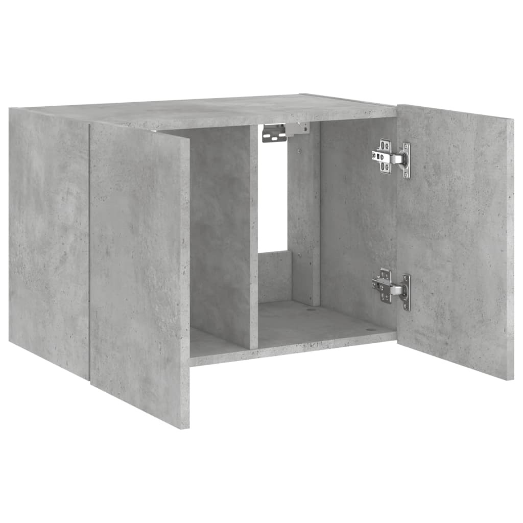 vidaXL Comodă TV de perete cu lumini LED, gri beton, 60x35x41 cm vidaXL Comodă TV de perete cu lumini LED, gri beton, 60x35x41 cm