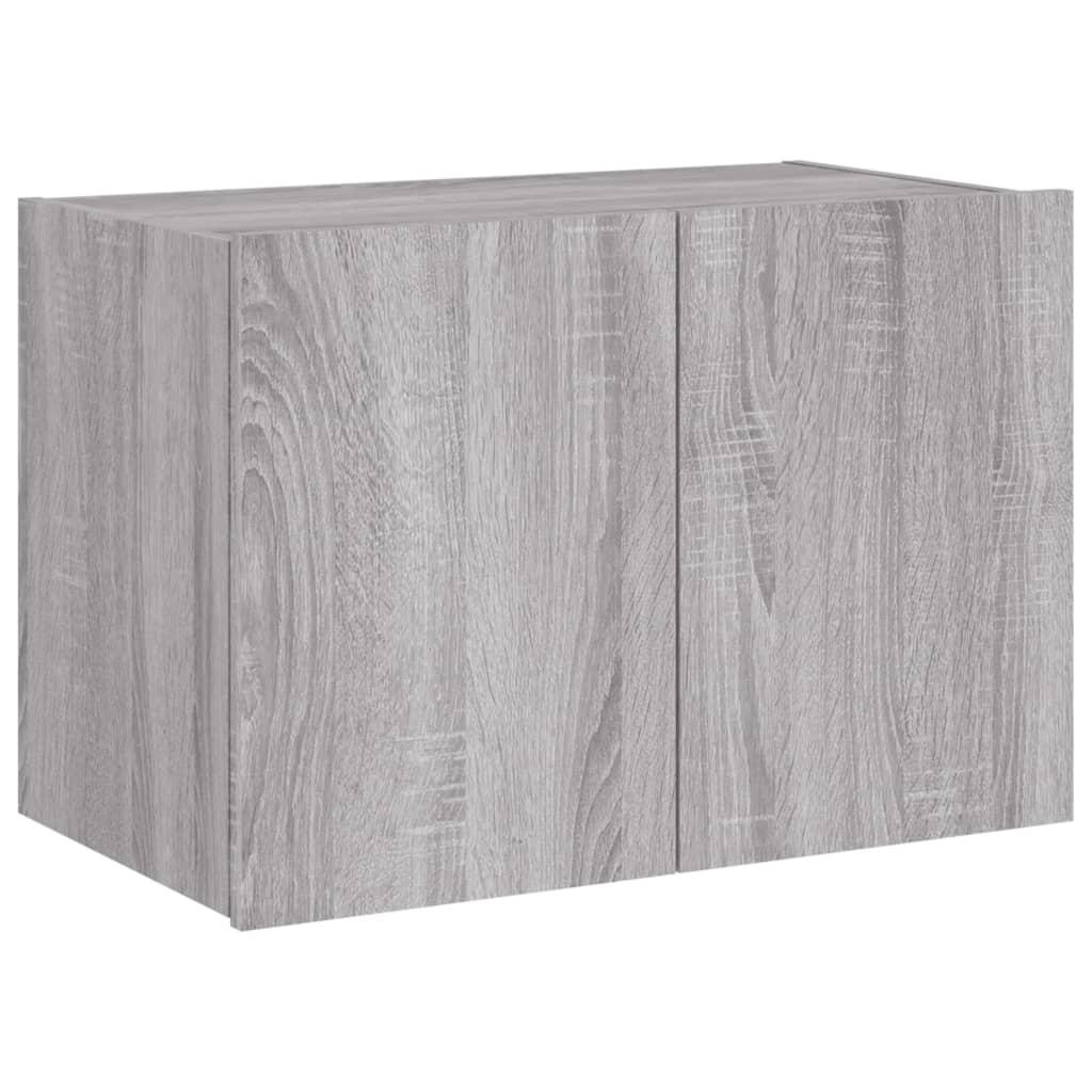 vidaXL Comodă TV de perete cu lumini LED, gri sonoma, 60x35x41 cm vidaXL Comodă TV de perete cu lumini LED, gri sonoma, 60x35x41 cm