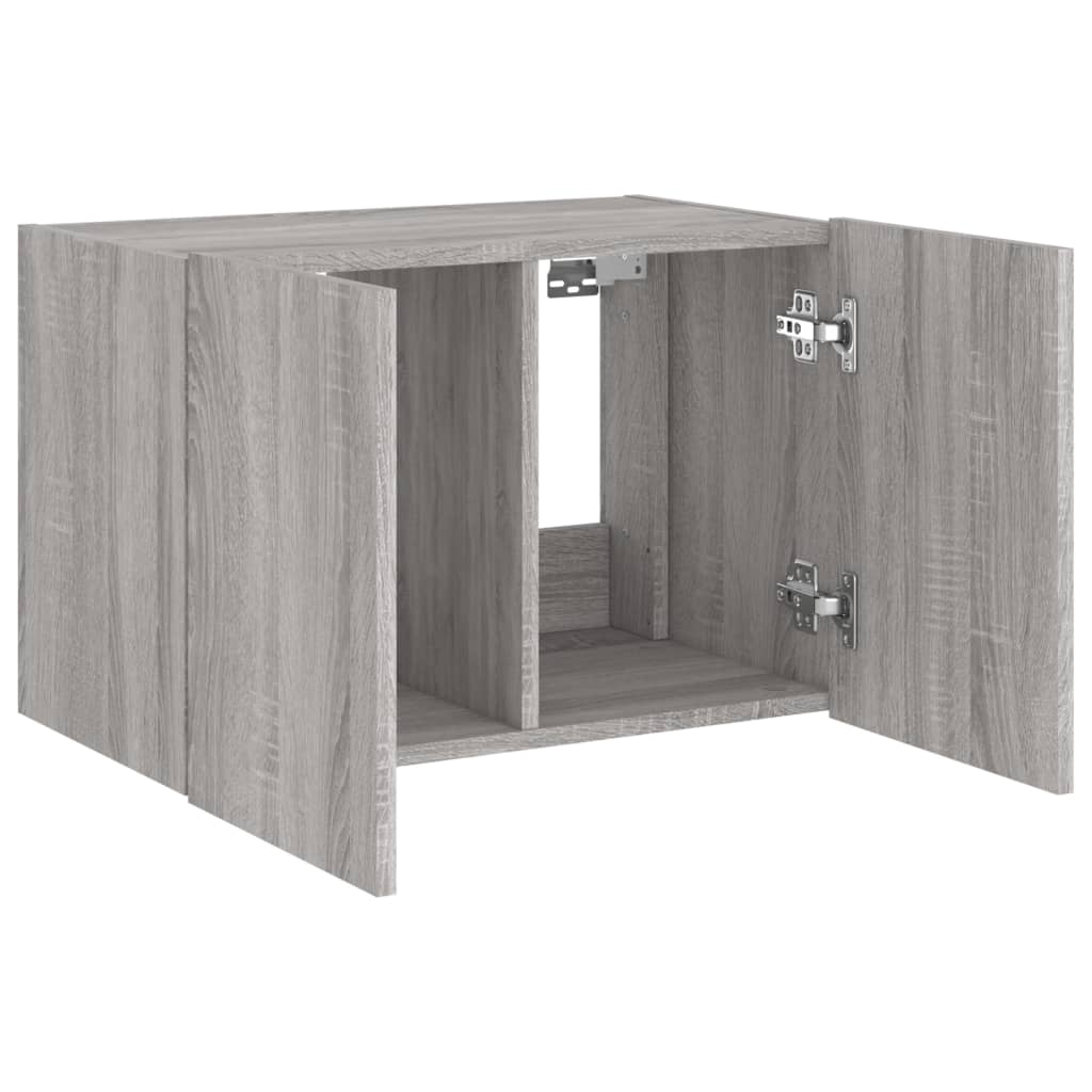 vidaXL Comodă TV de perete cu lumini LED, gri sonoma, 60x35x41 cm vidaXL Comodă TV de perete cu lumini LED, gri sonoma, 60x35x41 cm