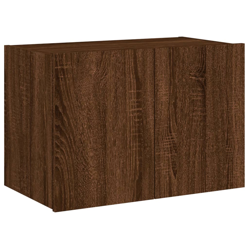 vidaXL Comodă TV de perete cu lumini LED, stejar maro, 60x35x41 cm vidaXL Comodă TV de perete cu lumini LED, stejar maro, 60x35x41 cm