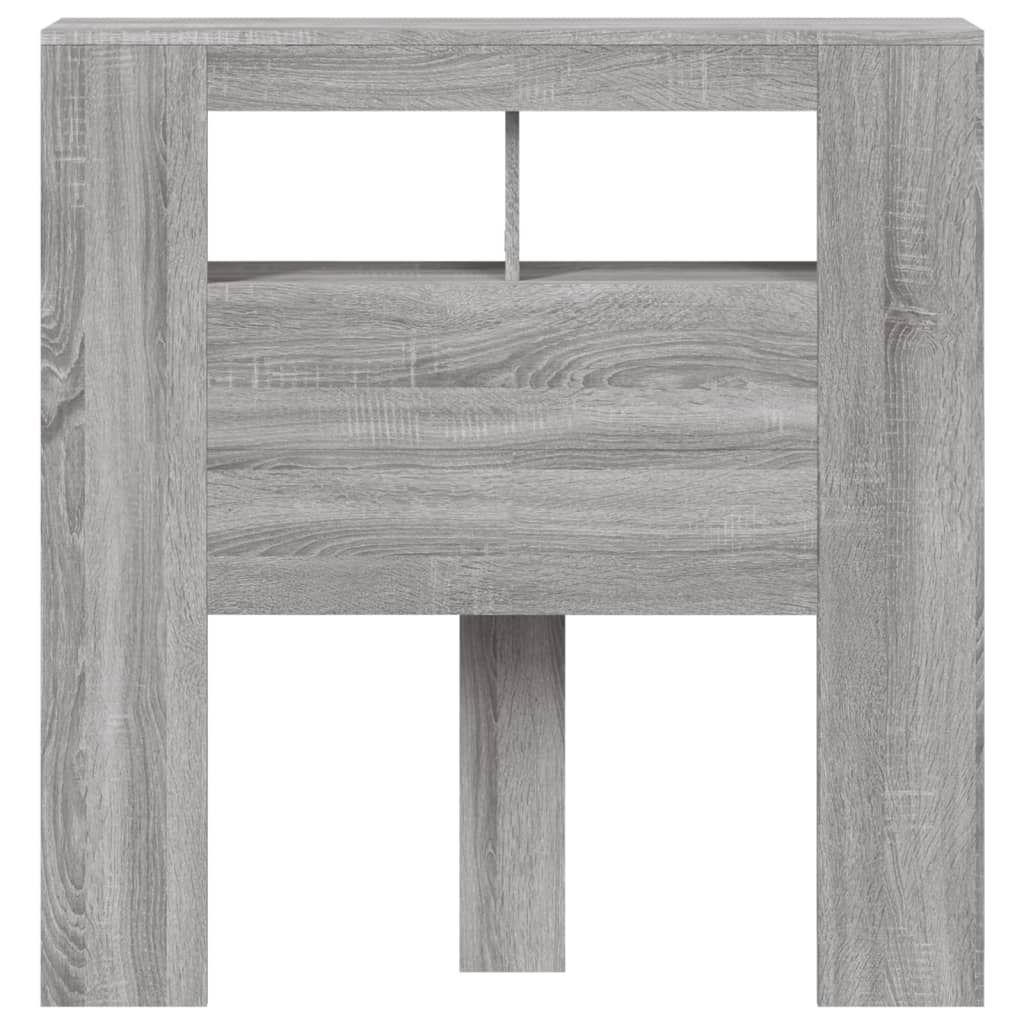 vidaXL Tăblie de pat cu LED, gri sonoma, 100x18,5x103,5 cm, lemn vidaXL Tăblie de pat cu LED, gri sonoma, 100x18,5x103,5 cm, lemn