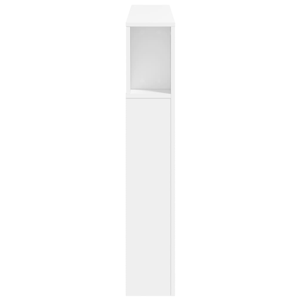 vidaXL Tăblie de pat cu LED, alb, 120x18,5x103,5 cm, lemn