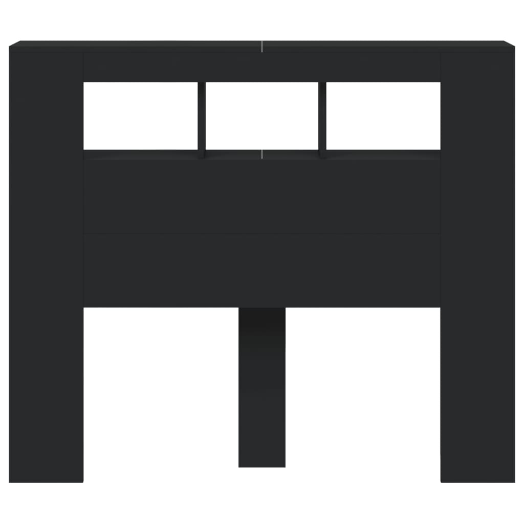 vidaXL Tăblie de pat cu LED, negru, 120x18,5x103,5 cm, lemn vidaXL Tăblie de pat cu LED, negru, 120x18,5x103,5 cm, lemn