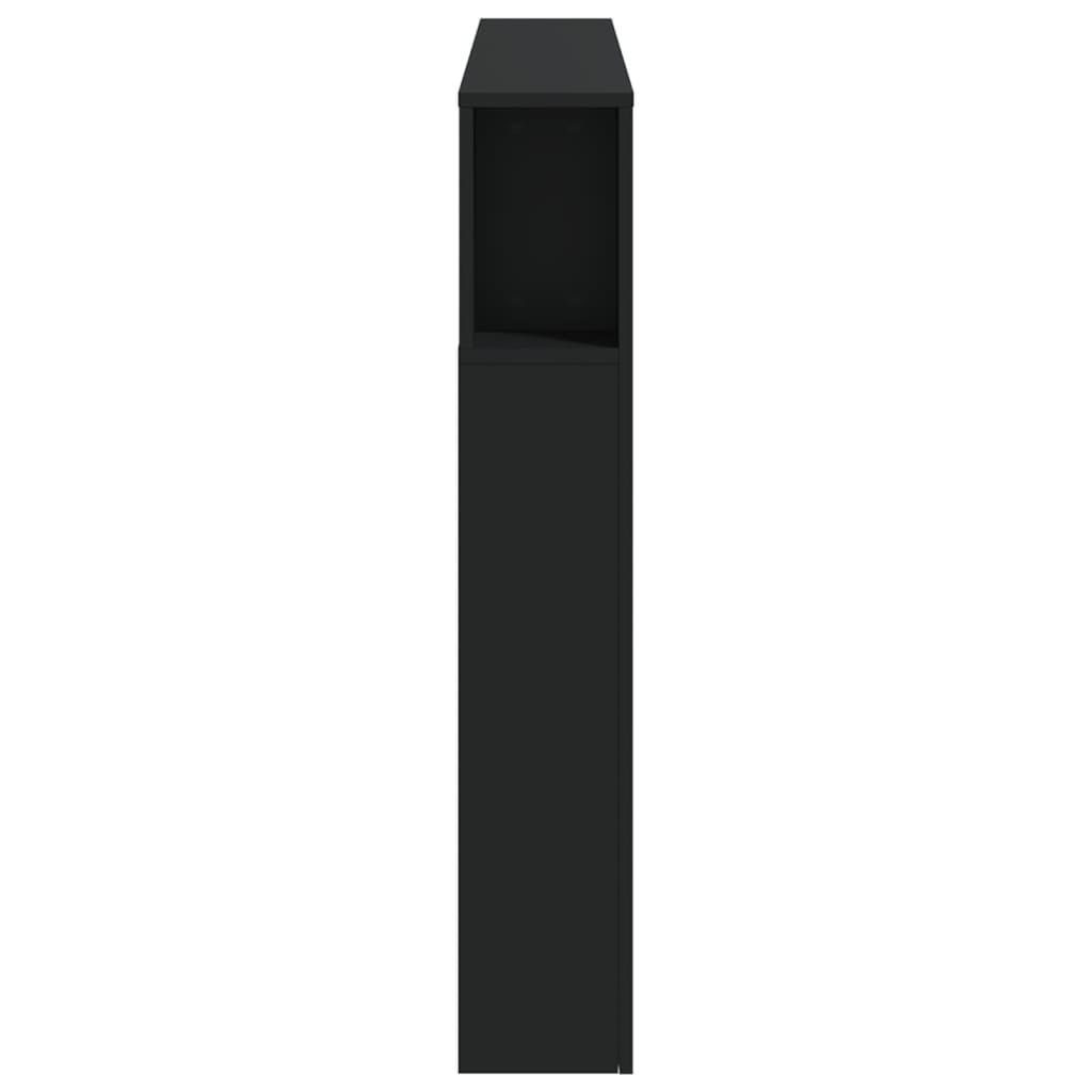 vidaXL Tăblie de pat cu LED, negru, 140x18,5x103,5 cm, lemn vidaXL Tăblie de pat cu LED, negru, 140x18,5x103,5 cm, lemn