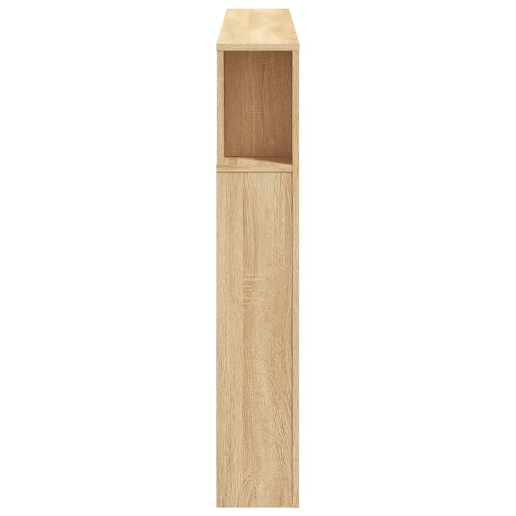 vidaXL Tăblie de pat cu LED, stejar sonoma, 140x18,5x103,5 cm, lemn