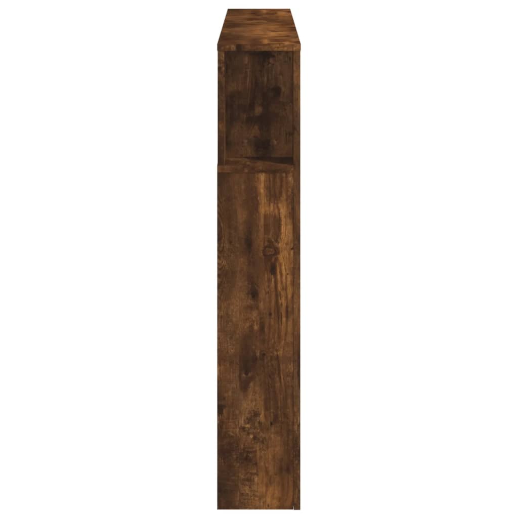 vidaXL Tăblie de pat cu LED, stejar fumuriu, 140x18,5x103,5 cm, lemn