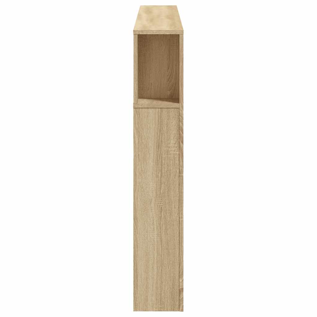 vidaXL Tăblie de pat cu LED, stejar sonoma, 160x18,5x103,5 cm, lemn