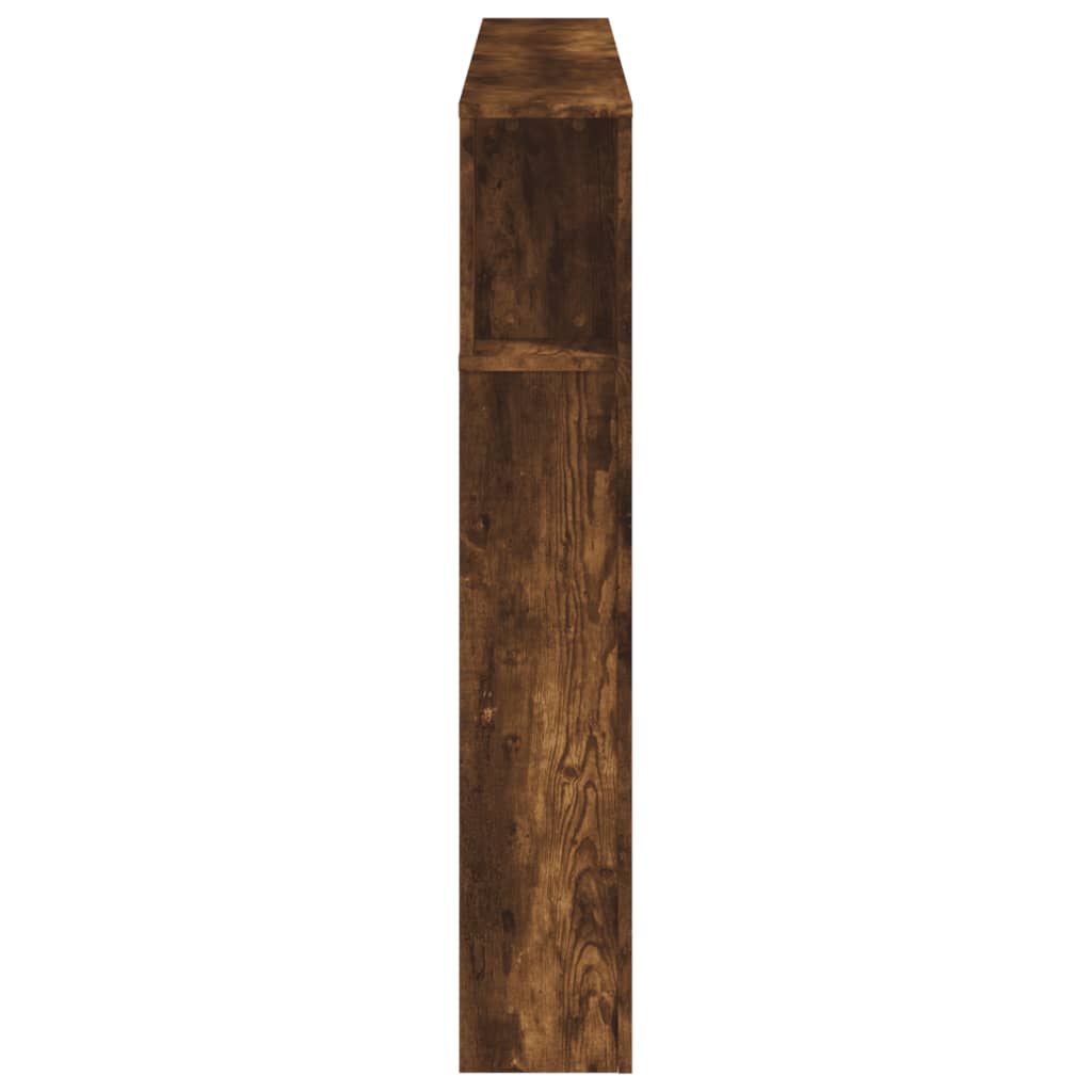 vidaXL Tăblie de pat cu LED, stejar fumuriu, 160x18,5x103,5 cm, lemn