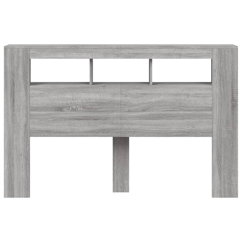 vidaXL Tăblie de pat cu LED, gri sonoma, 160x18,5x103,5 cm, lemn vidaXL Tăblie de pat cu LED, gri sonoma, 160x18,5x103,5 cm, lemn